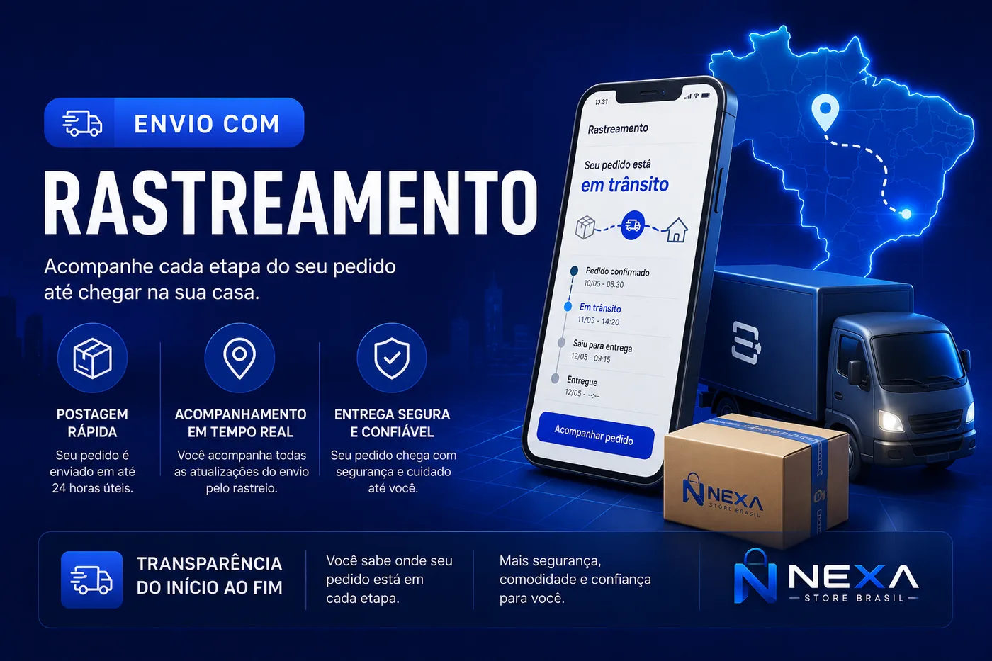 Envio com rastreamento — Acompanhe as atualizações do seu pedido pela página de rastreamento